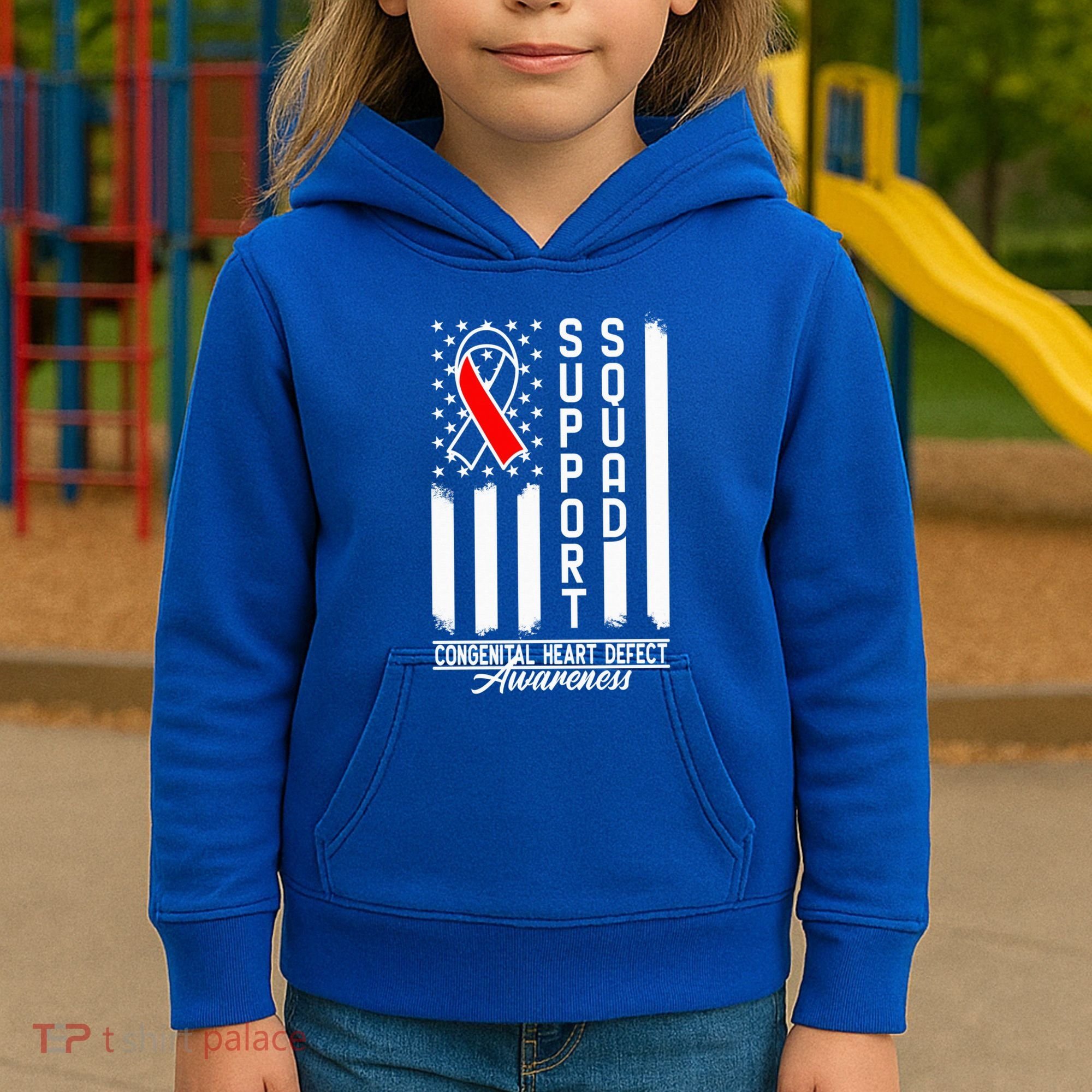 Support Awareness Squad I CHD Congenital Heart Defect Kids Hoodie