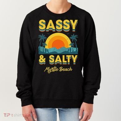 Sassy And Salty Myrtle Beach Retro Tropical Women's Sweatshirt