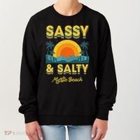 Sassy And Salty Myrtle Beach Retro Tropical Women's Sweatshirt thumb 0