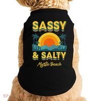 Sassy And Salty Myrtle Beach Retro Tropical Doggie Tank thumb 0