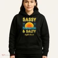Sassy And Salty Myrtle Beach Retro Tropical Hoodie thumb 5