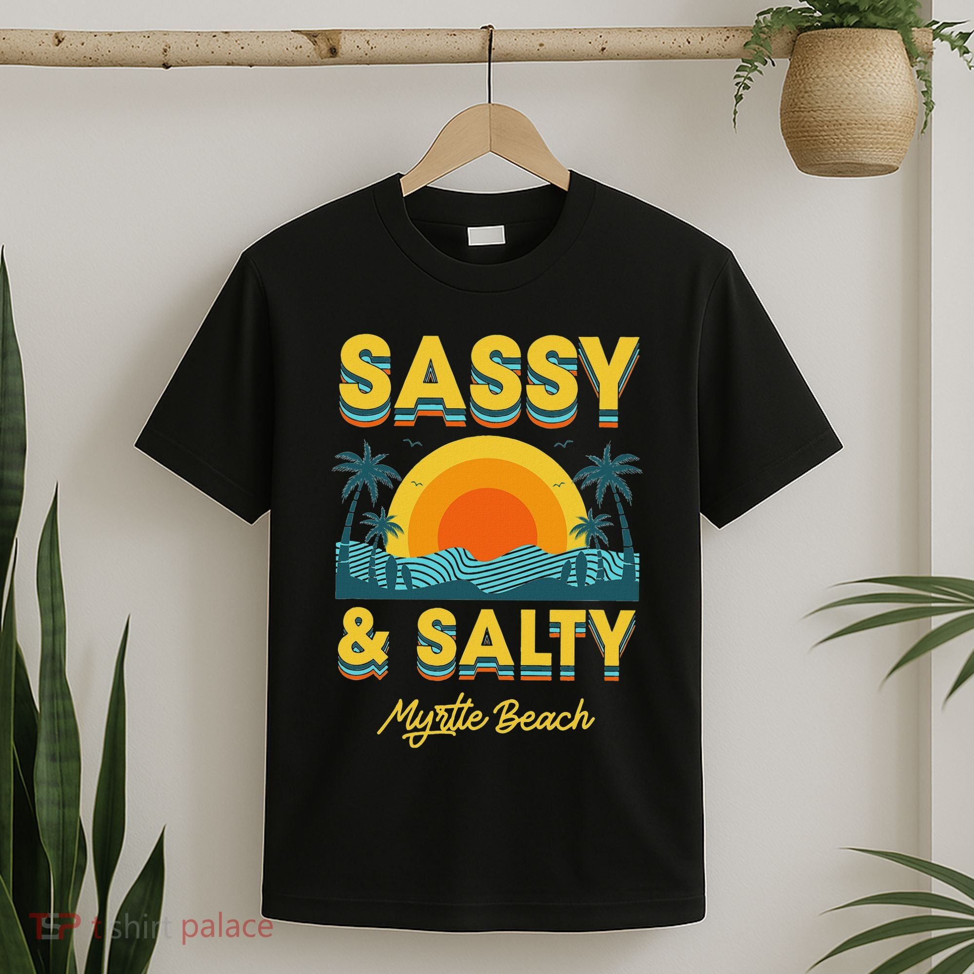 Sassy And Salty Myrtle Beach Retro Tropical T-Shirt