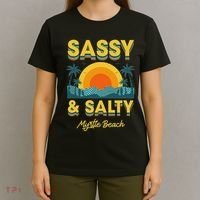Sassy And Salty Myrtle Beach Retro Tropical T-Shirt thumb 4