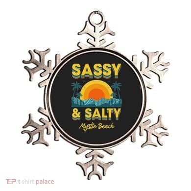 Sassy And Salty Myrtle Beach Retro Tropical Ornament