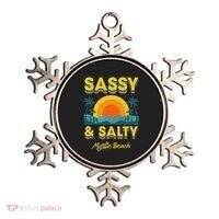 Sassy And Salty Myrtle Beach Retro Tropical Ornament thumb 0