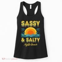 Sassy And Salty Myrtle Beach Retro Tropical Women's Tank Top thumb 0