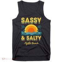 Sassy And Salty Myrtle Beach Retro Tropical Tank Top thumb 0