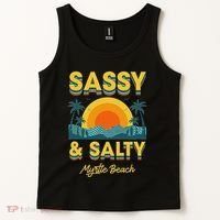 Sassy And Salty Myrtle Beach Retro Tropical Tank Top thumb 2