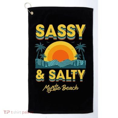 Sassy And Salty Myrtle Beach Retro Tropical Golf Towel