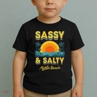 Sassy And Salty Myrtle Beach Retro Tropical Toddler T-Shirt thumb 2