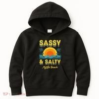 Sassy And Salty Myrtle Beach Retro Tropical Kids Hoodie thumb 0