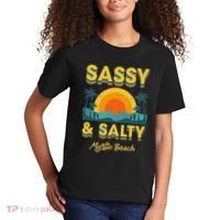 Sassy And Salty Myrtle Beach Retro Tropical Kids T-Shirt thumb 2