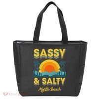 Sassy And Salty Myrtle Beach Retro Tropical Tote Bag thumb 0
