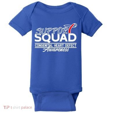 Support Awareness Squad I CHD Congenital Heart Defect Baby Bodysuit