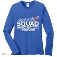 Support Awareness Squad I CHD Congenital Heart Defect Women's Long Sleeve Shirt thumb 0