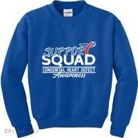 Support Awareness Squad I CHD Congenital Heart Defect Kids Sweatshirt thumb 0