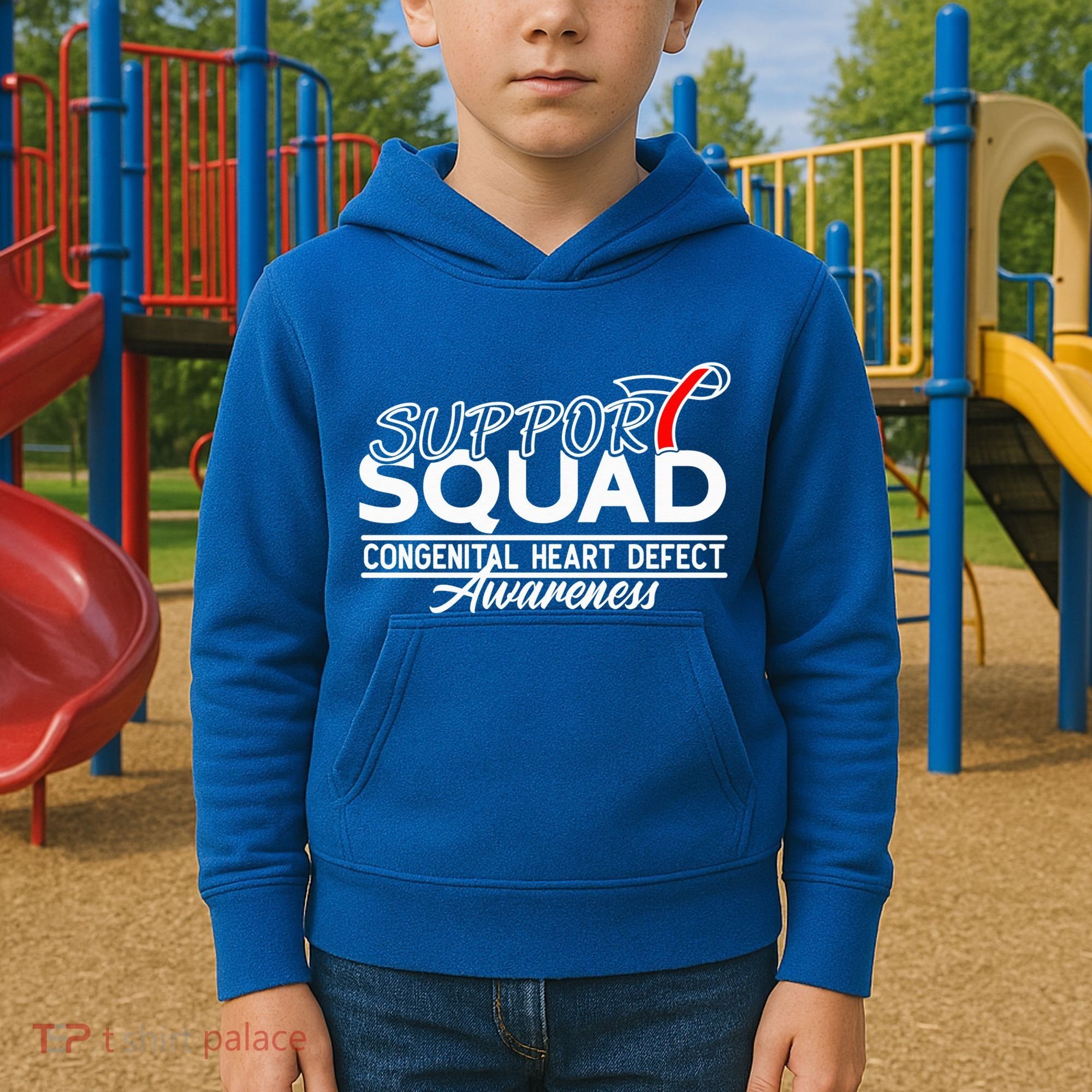 Support Awareness Squad I CHD Congenital Heart Defect Kids Hoodie