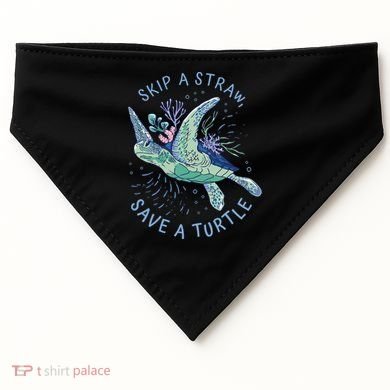 Skip A Straw Save A Turtle Ocean USA-Made Doggie Bandana