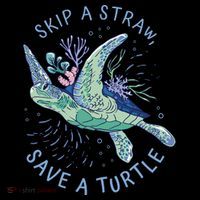 Skip A Straw Save A Turtle Ocean USA-Made Doggie Bandana thumb 2