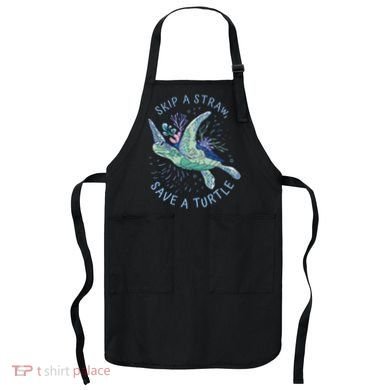 Skip A Straw Save A Turtle Ocean Apron