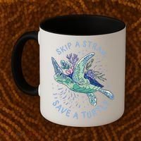 Skip A Straw Save A Turtle Ocean Coffee Mug thumb 2