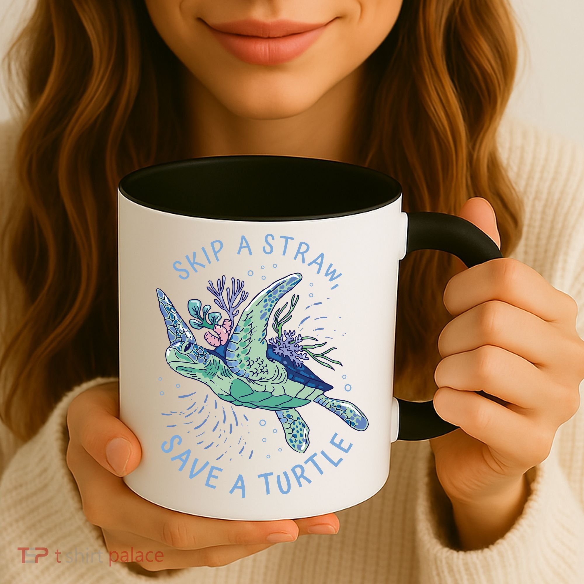 Skip A Straw Save A Turtle Ocean Coffee Mug