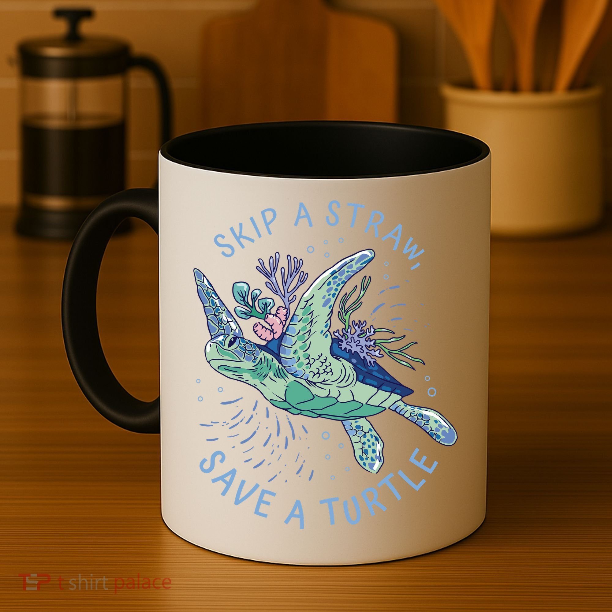 Skip A Straw Save A Turtle Ocean Coffee Mug