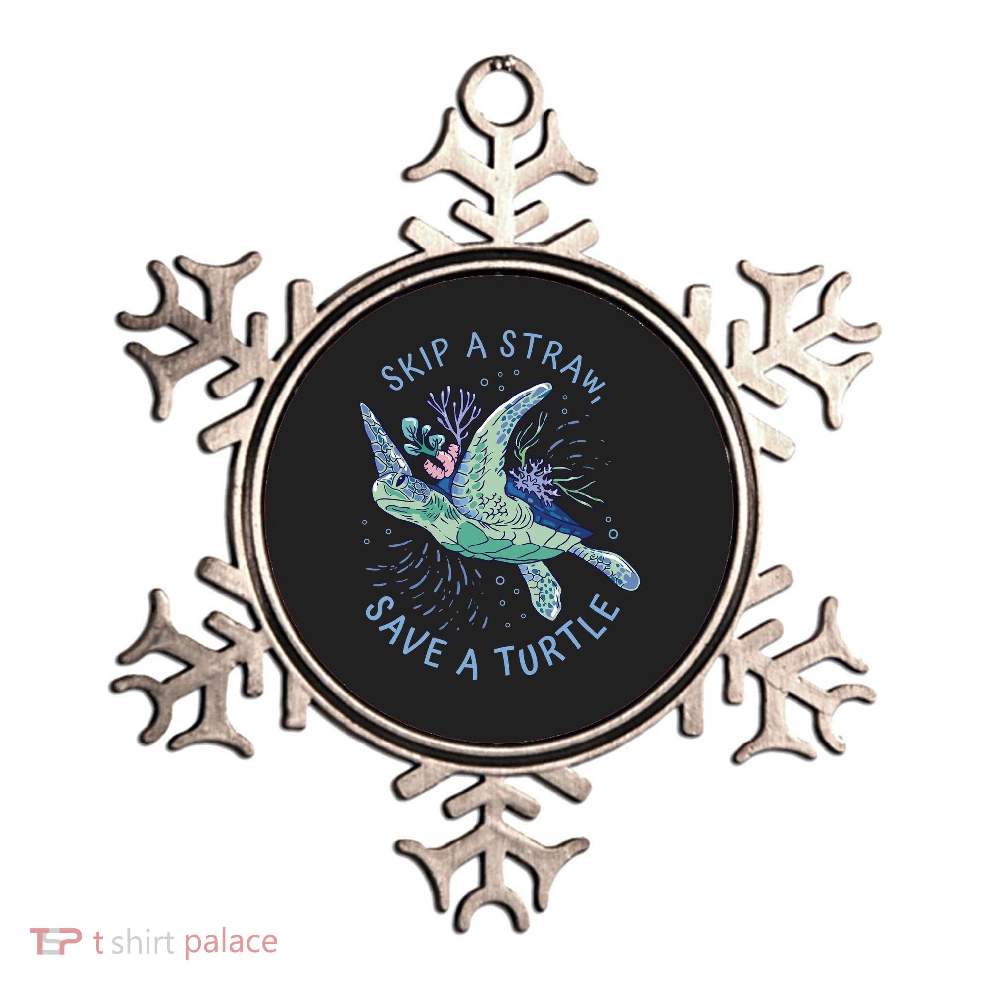 Skip A Straw Save A Turtle Ocean Ornament
