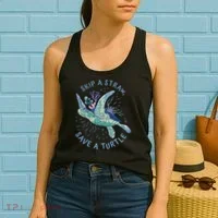 Skip A Straw Save A Turtle Ocean Women's Tank Top thumb 2