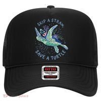 Skip A Straw Save A Turtle Ocean Hat thumb 0