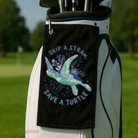 Skip A Straw Save A Turtle Ocean Golf Towel thumb 2