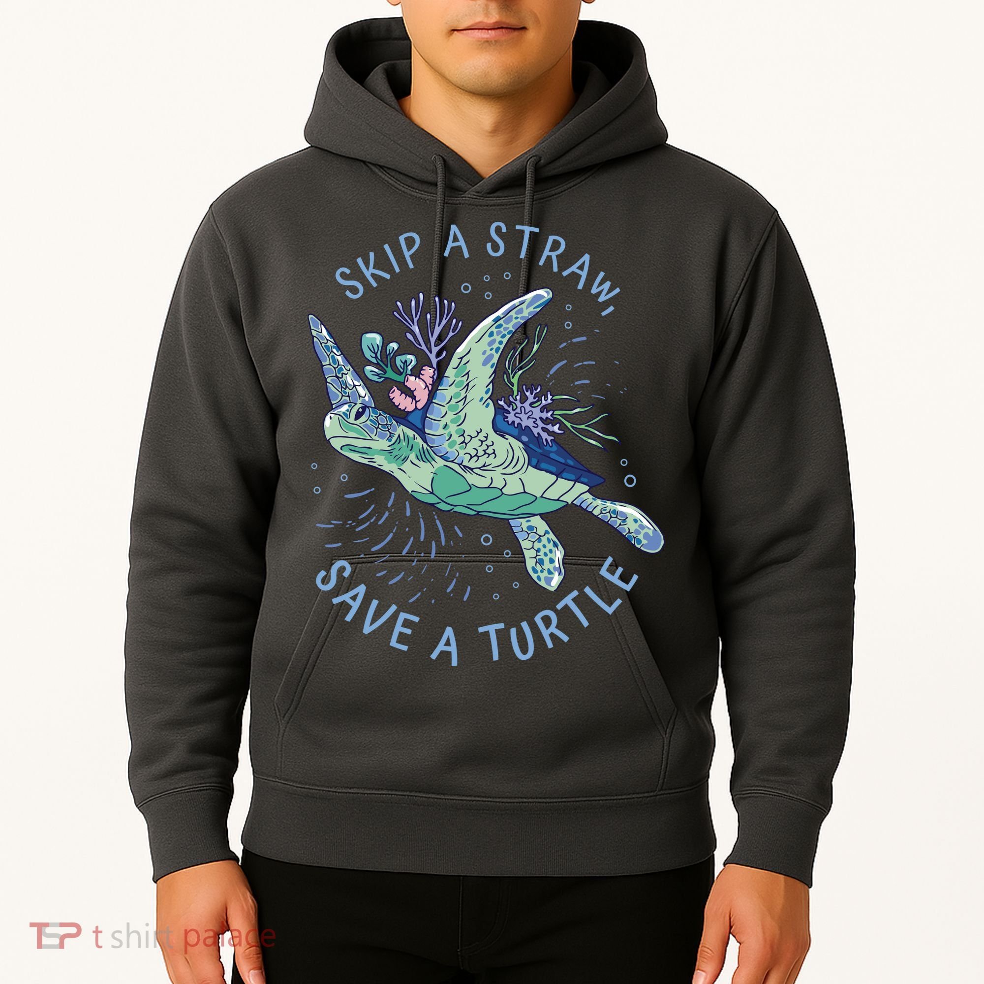 Skip A Straw Save A Turtle Ocean Hoodie