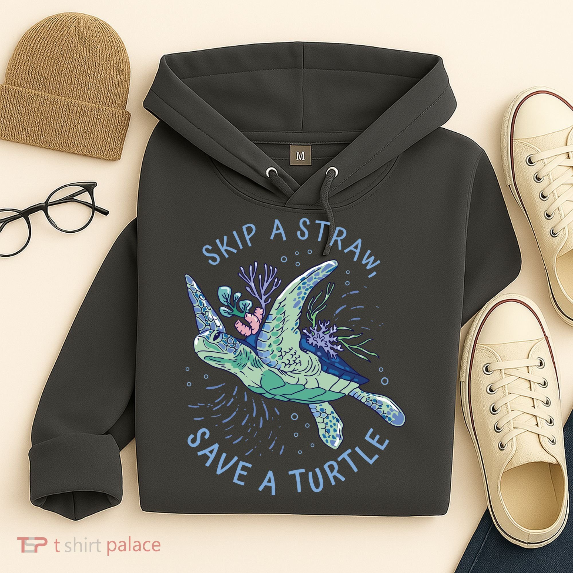 Skip A Straw Save A Turtle Ocean Hoodie