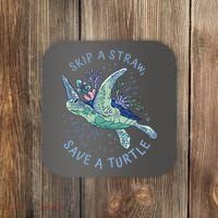 Skip A Straw Save A Turtle Ocean Coaster thumb 0