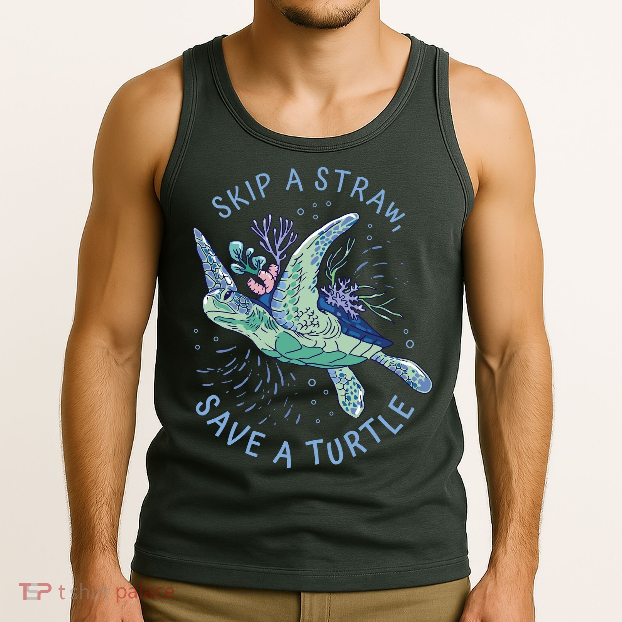 Skip A Straw Save A Turtle Ocean Tank Top