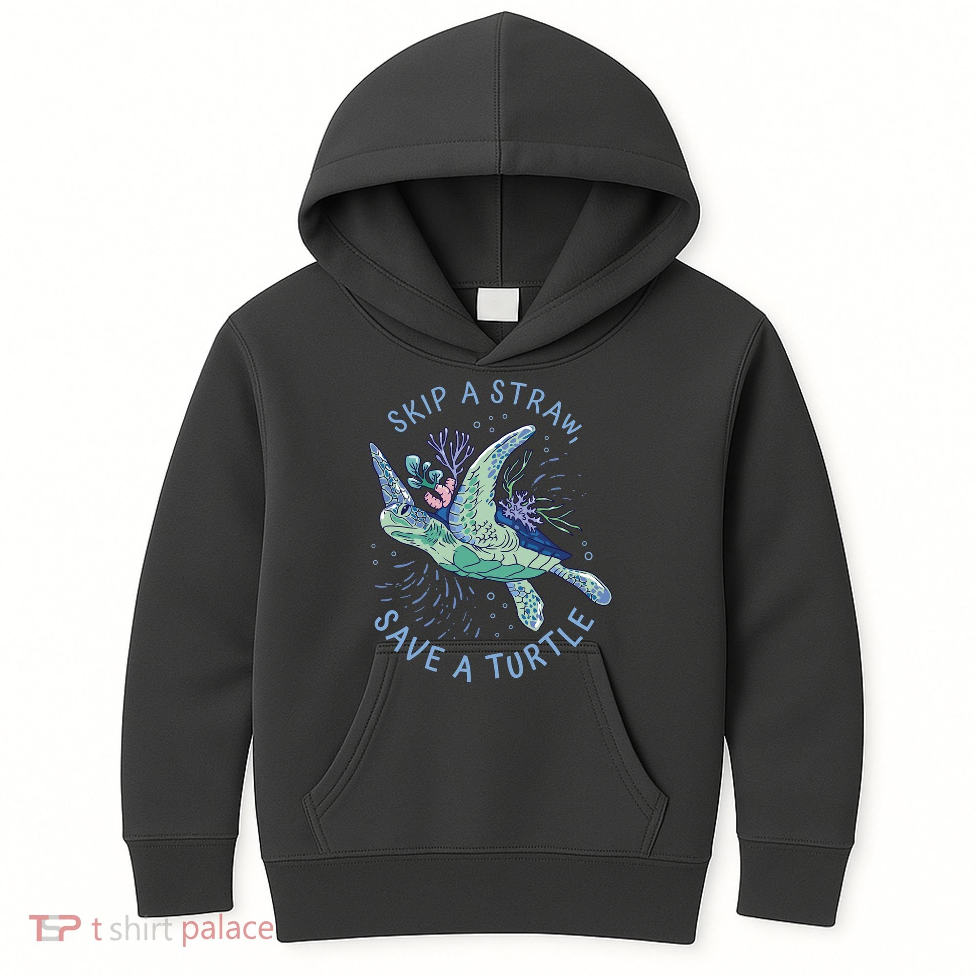 Skip A Straw Save A Turtle Ocean Kids Hoodie