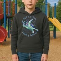Skip A Straw Save A Turtle Ocean Kids Hoodie thumb 2