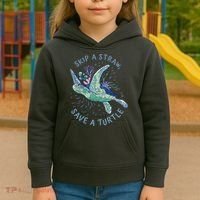 Skip A Straw Save A Turtle Ocean Kids Hoodie thumb 3