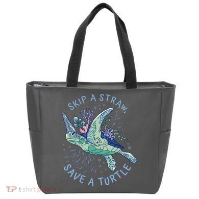Skip A Straw Save A Turtle Ocean Tote Bag