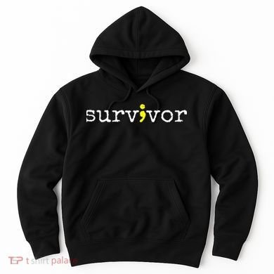 Suicide Awareness Support Symbol Recovery Survivor Semicolon Hoodie