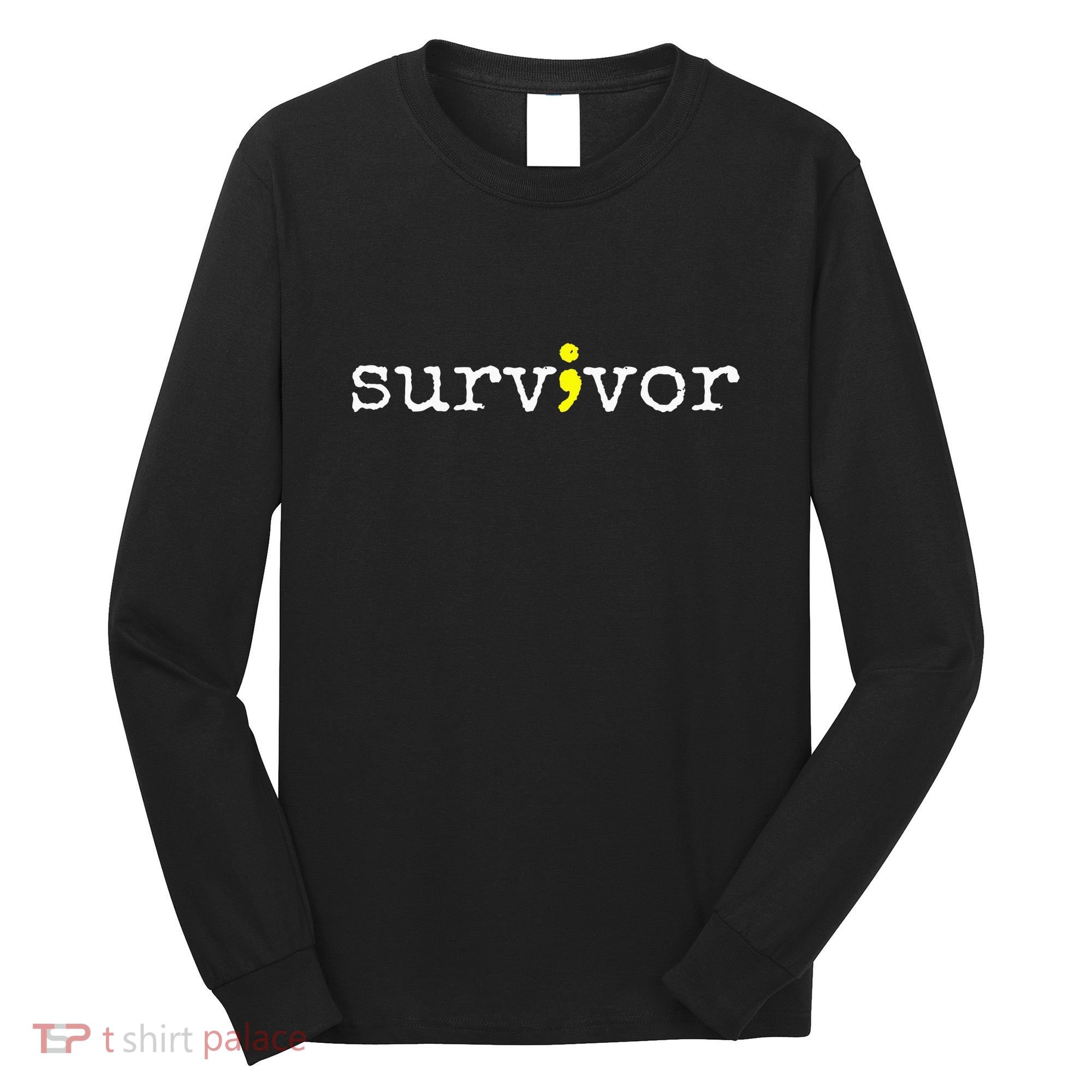 Suicide Awareness Support Symbol Recovery Survivor Semicolon Long Sleeve Shirt