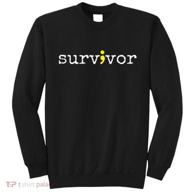 Suicide Awareness Support Symbol Recovery Survivor Semicolon Sweatshirt