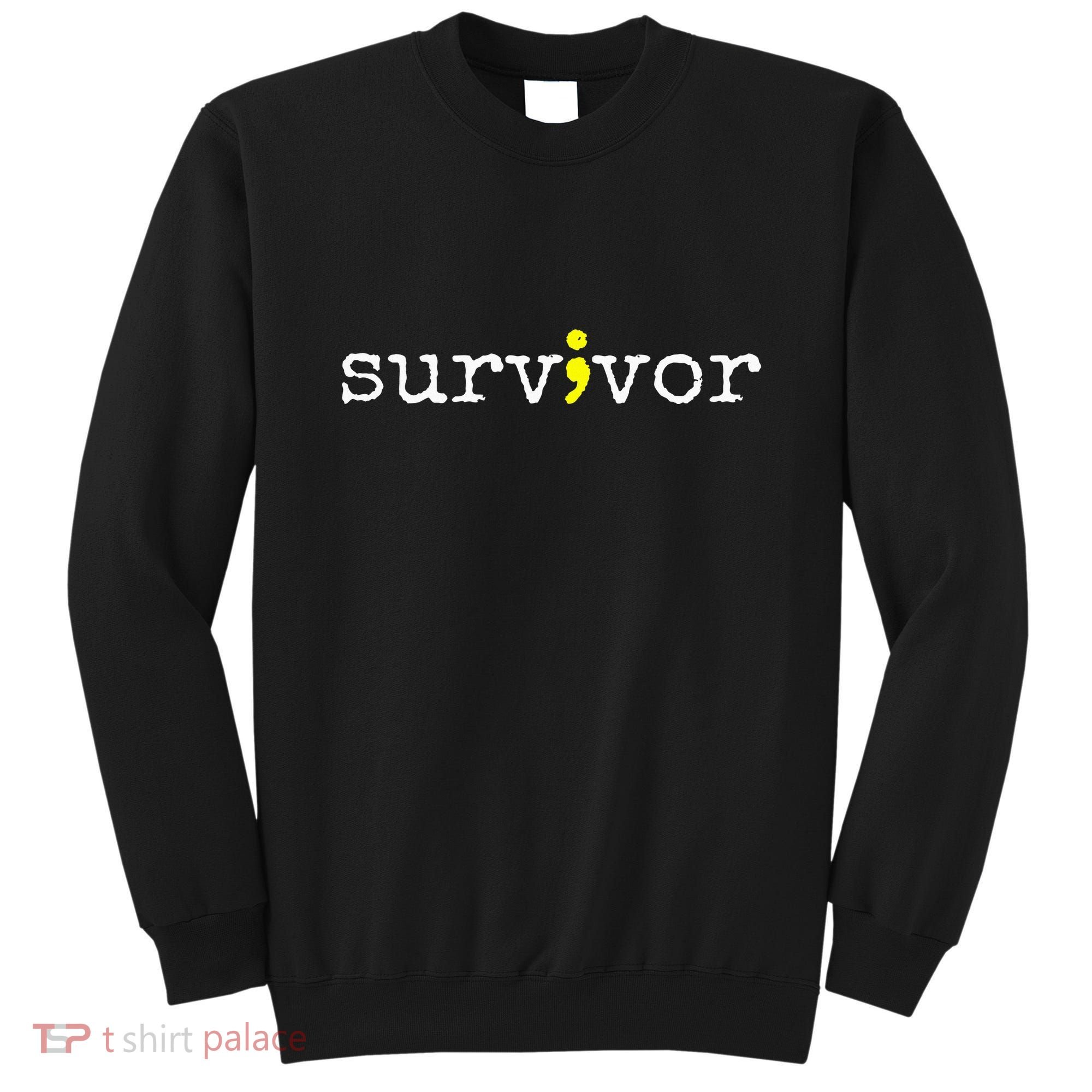 Suicide Awareness Support Symbol Recovery Survivor Semicolon Sweatshirt