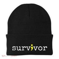 Suicide Awareness Support Symbol Recovery Survivor Semicolon Beanie thumb 0