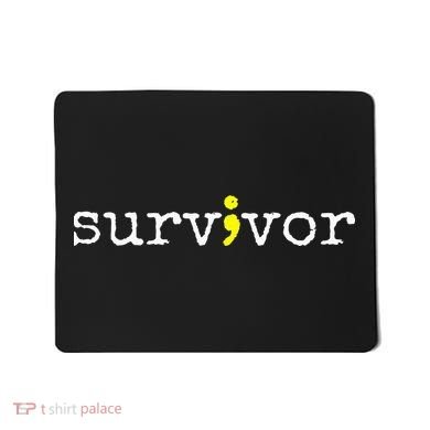 Suicide Awareness Support Symbol Recovery Survivor Semicolon Mousepad