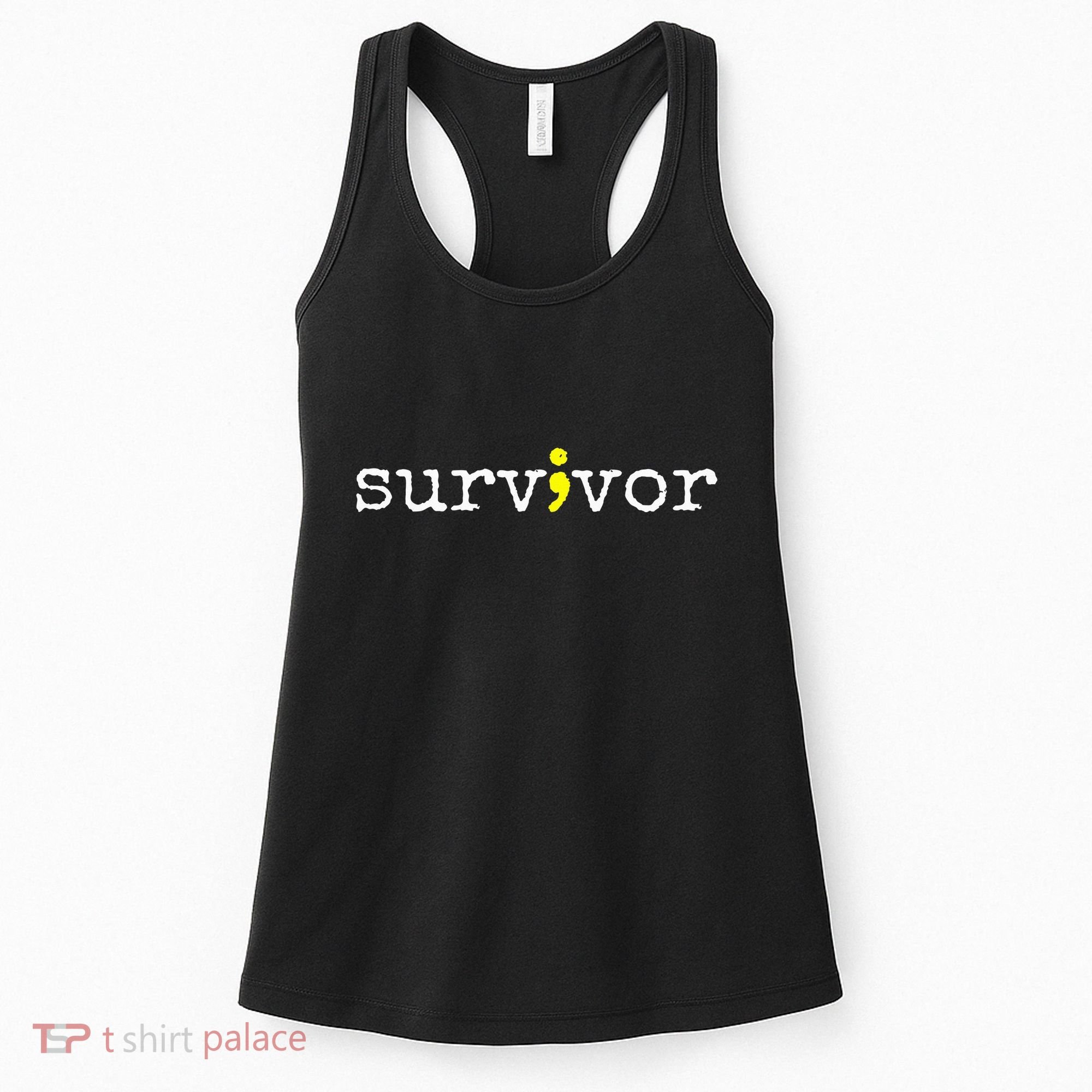 Suicide Awareness Support Symbol Recovery Survivor Semicolon Women's Tank Top