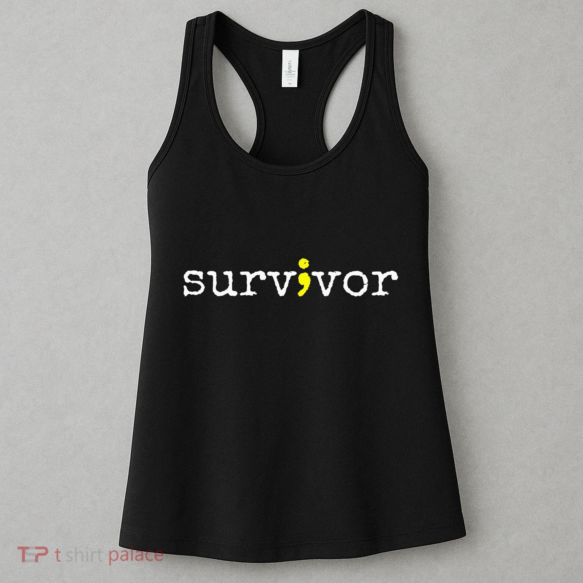 Suicide Awareness Support Symbol Recovery Survivor Semicolon Women's Tank Top
