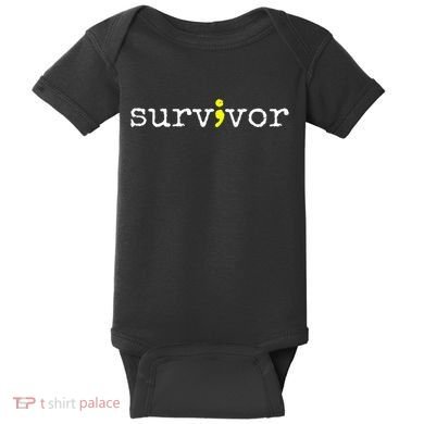 Suicide Awareness Support Symbol Recovery Survivor Semicolon Baby Bodysuit