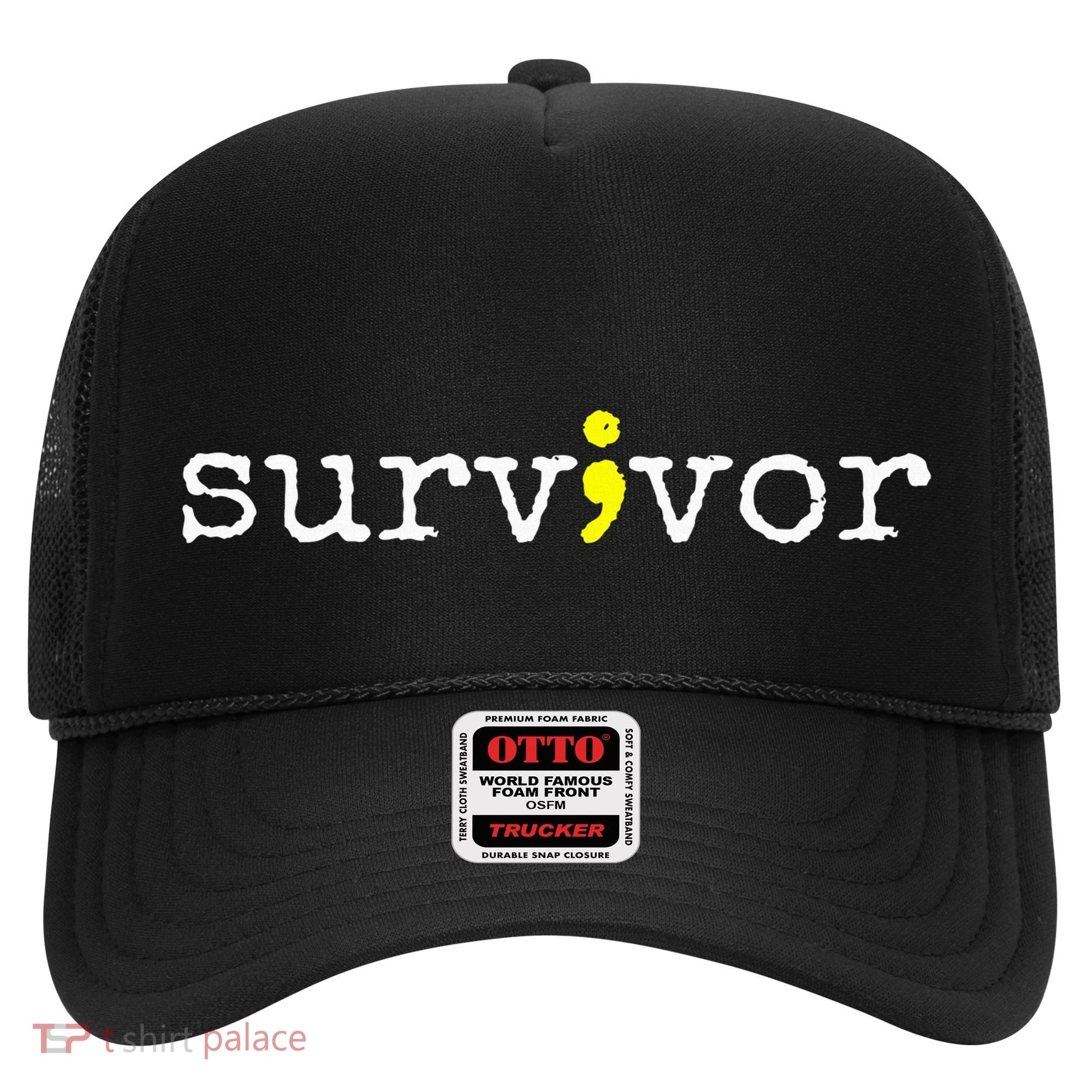 Suicide Awareness Support Symbol Recovery Survivor Semicolon Hat