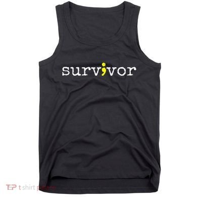 Suicide Awareness Support Symbol Recovery Survivor Semicolon Tank Top